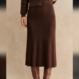 Sezane Brown Naelle Midi Skirt